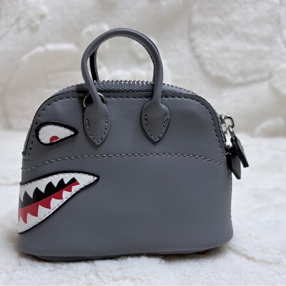 Genuine Swift Leather Snarky Shark Bag Charm - Picture 8 of 13